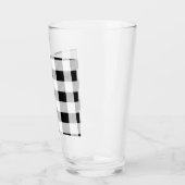 rustige boerderij chic black and white plaid glas (Links)