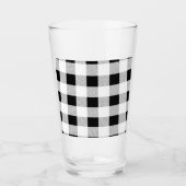 rustige boerderij chic black and white plaid glas (Voorkant)