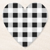 rustige boerderij chic black and white plaid kartonnen onderzetters (Voorkant)