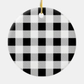 rustige boerderij chic black and white plaid keramisch ornament (Achterkant)