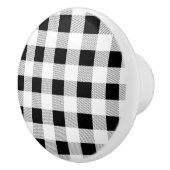 rustige boerderij chic black and white plaid keramische knop (Rechts)