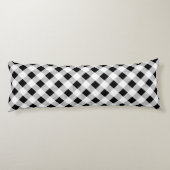 rustige boerderij chic black and white plaid lichaamskussen (Achterkant)