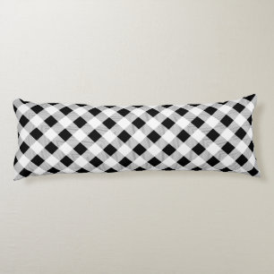 rustige boerderij chic black and white plaid lichaamskussen