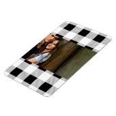 rustige boerderij chic black and white plaid magneet (Linkerzijde)