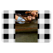 rustige boerderij chic black and white plaid magneet (Horizontaal)