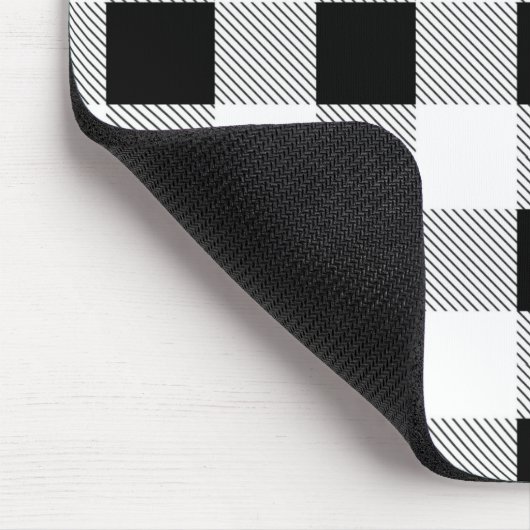 rustige boerderij chic black and white plaid muismat (Hoek)