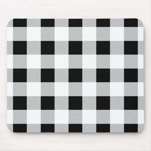 rustige boerderij chic black and white plaid muismat (Voorkant)