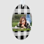 rustige boerderij chic black and white plaid ornament (voorkant)