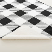 rustige boerderij chic black and white plaid sherpa deken (3/4)