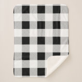 rustige boerderij chic black and white plaid sherpa deken (Voorkant)