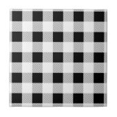 rustige boerderij chic black and white plaid tegeltje (Voorkant)