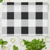 rustige boerderij chic black and white plaid theedoek (Gevouwen)
