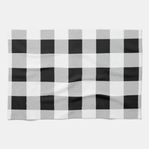 rustige boerderij chic black and white plaid theedoek