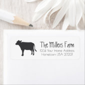Rustige Boerderij Diary Koe Return-adreslabel Etiket (Insitu)