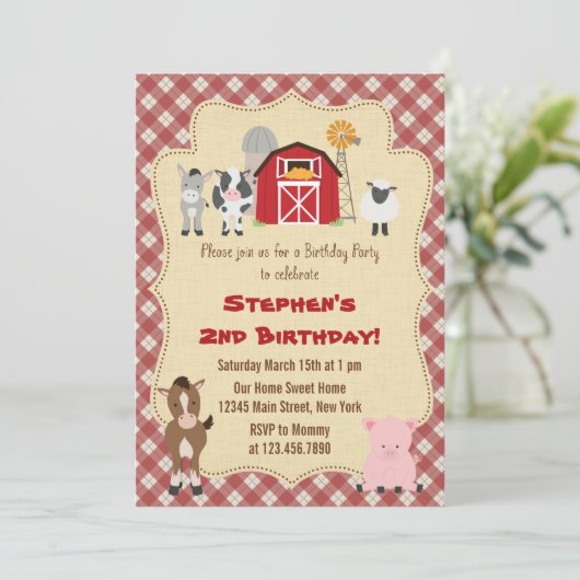 Rustige Boerderij dierentuin Kaart (Staand voorkant)