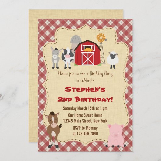 Rustige Boerderij dierentuin Kaart (Voorkant / Achterkant)