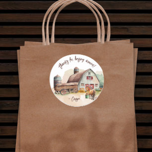 Rustige Boerderij dierlijk paard Birthday Dank je Ronde Sticker