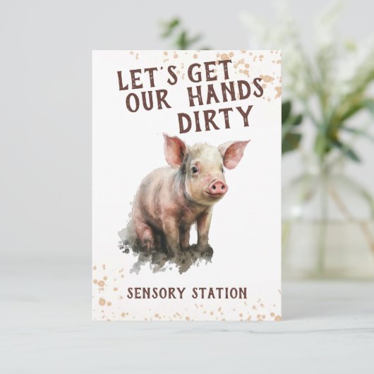 Rustige Boerderij Diersensorische tekening Birthda (Staand voorkant)