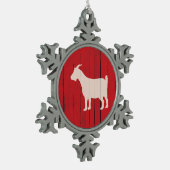 Rustige Boerderij Geitte Red Barn Wood Panel Tin Sneeuwvlok Ornament (Links)