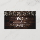 Rustige Boerderij Hout, String Lights, RSVP reager Informatiekaartje (Voorkant)