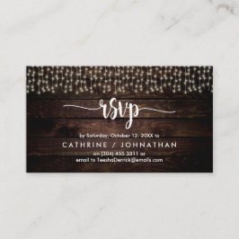 Rustige Boerderij Hout, String Lights, RSVP reager Informatiekaartje