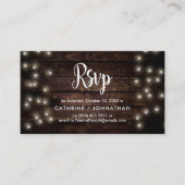 Rustige Boerderij Hout, String Lights, RSVP reager Informatiekaartje (Voorkant)