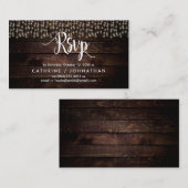 Rustige Boerderij Hout, String Lights, RSVP reager Informatiekaartje (Voorkant / Achterkant)