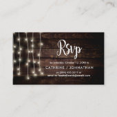 Rustige Boerderij Hout, String Lights, RSVP reager Informatiekaartje (Voorkant)
