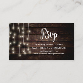 Rustige Boerderij Hout, String Lights, RSVP reager Informatiekaartje