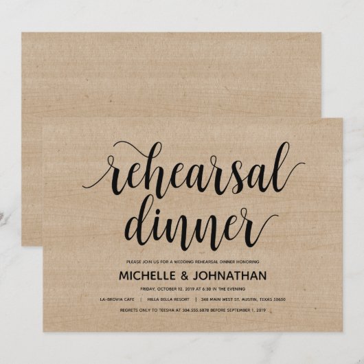 Rustige Boerderij huwelijksrepetitie Kaart (Voorkant / Achterkant)