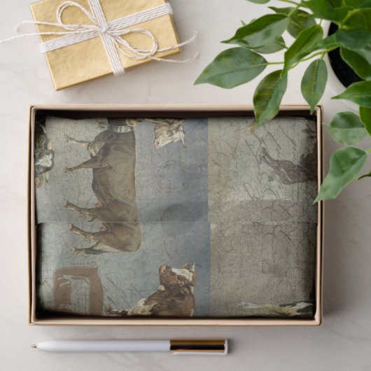 Rustige Boerderij Koe veeteeltpatroonontkoppeling Tissuepapier (Geschenk)