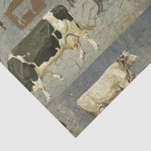 Rustige Boerderij Koe veeteeltpatroonontkoppeling Tissuepapier (Detail)