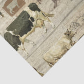 Rustige Boerderij Koe Wooden Farmhouse Pattern Dec Tissuepapier (Detail)