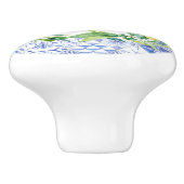 Rustige  boerderij Lemon Blue White Tiles Keramische Knop (Zijkant)