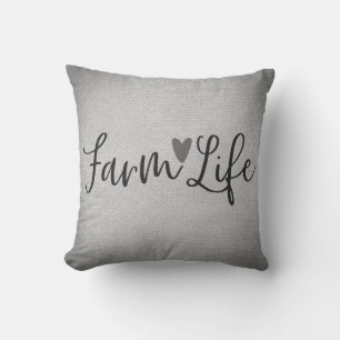 Rustige Boerderij Life Grey Burlap Texture Whimsic Kussen