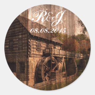 rustige boerderij - oude boerderij uit barnenland ronde sticker
