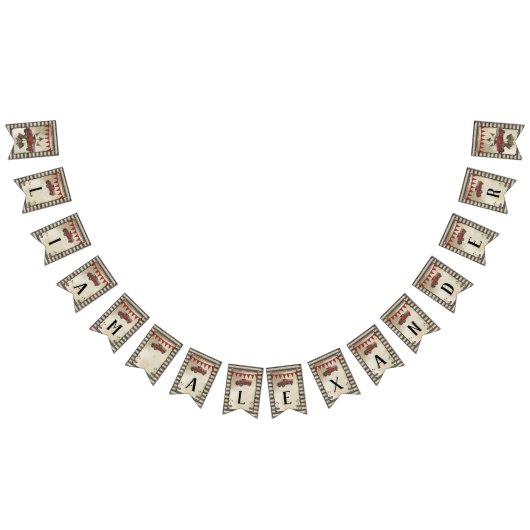 Rustige Boerderij  Red Truck Boy Nursery Name Vlaggetjes (Alle)