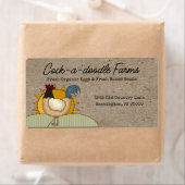 Rustige Boerderij Rooster Chicken Eg Shipping Etiket (Insitu)