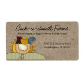 Rustige Boerderij Rooster Chicken Eg Shipping Etiket (Voorkant)
