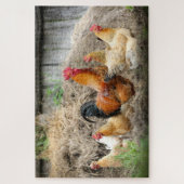 Rustige Boerderij Rooster Kippen Natuur Dieren Legpuzzel (Verticaal)