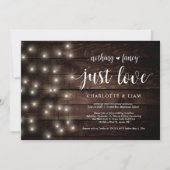 Rustige Boerderij String Light, Wedding Elopement  Kaart (Voorkant)