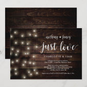 Rustige Boerderij String Light, Wedding Elopement  Kaart (Voorkant / Achterkant)