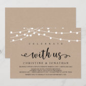 Rustige Boerderij String Lights, Kraft Wedding Elo Kaart (Voorkant / Achterkant)