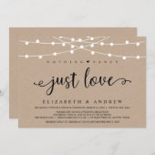 Rustige Boerderij String Lights, Kraft Wedding Elo Kaart (Voorkant / Achterkant)