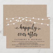 Rustige Boerderij String Lights, Kraft Wedding Elo Kaart (Voorkant / Achterkant)