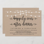 Rustige Boerderij String Lights, Kraft Wedding Elo Kaart (Voorkant / Achterkant)