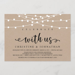 Rustige Boerderij String Lights, Kraft Wedding Elo Kaart