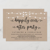 Rustige Boerderij String Lights, Kraft Wedding Elo Kaart (Voorkant / Achterkant)