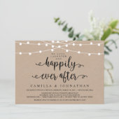 Rustige Boerderij String Lights, Kraft Wedding Elo Kaart (Staand voorkant)