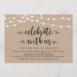 Rustige Boerderij String Lights, Kraft Wedding Elo Kaart